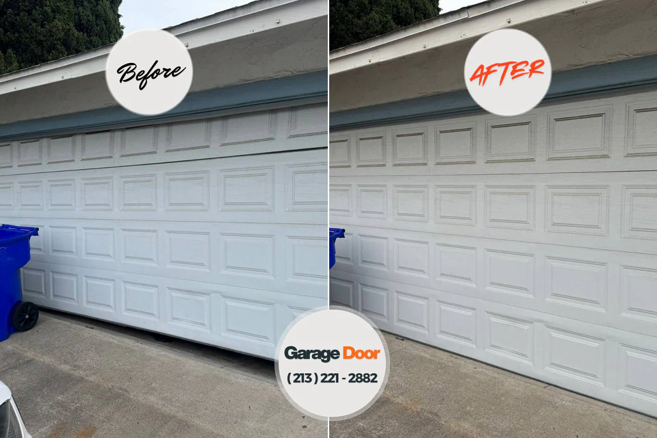 Before and after: garage door repair Lawrenceburg, TN